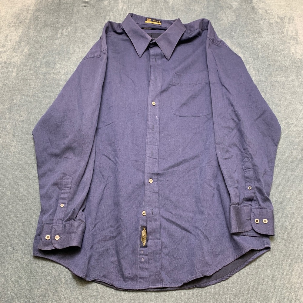 Cambridge Classics Dress Shirt Mens 18 34-35 Blue Long Sleeve Office Formal